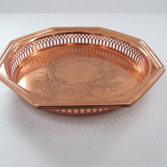 9" Coppercraft Octagon Copper Tray - Picture 2 of 6